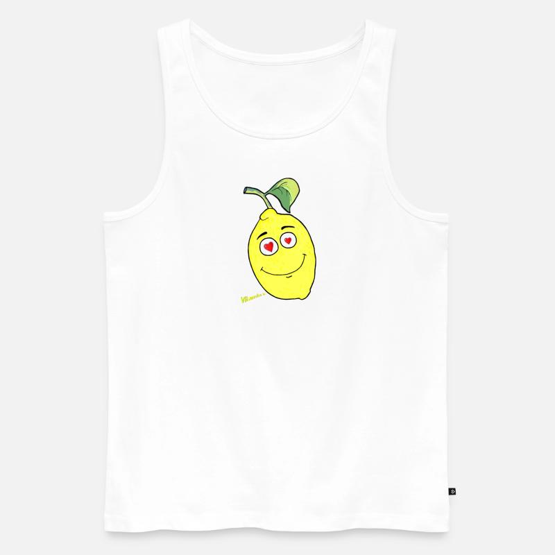 Zitrone - Männer Premium Bio Tank Top - Weiß