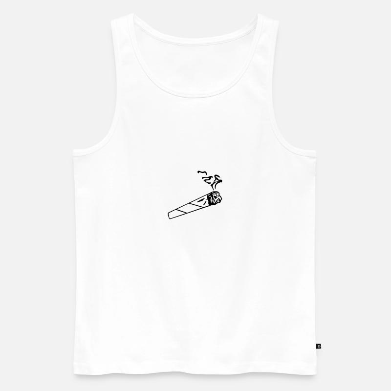 Joint - Zigarette - Männer Premium Bio Tank Top - Weiß