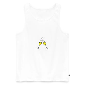 Glas, Sekt 2farbig - Männer Premium Bio Tank Top - Weiß - Vorne - Michal (187cm)
