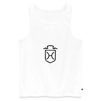 2541614 11149287 holsteiner - Männer Premium Bio Tank Top - Weiß - Vorne - Michal (187cm)