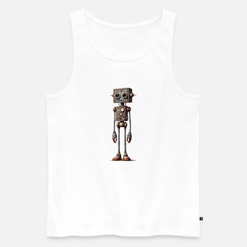 Roboterfrau - Männer Premium Bio Tank Top - Weiß