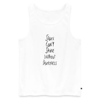 Stars cant shine without darkness - Débardeur bio Premium Homme - blanc - Devant - AI Model Male 178 light (178cm)