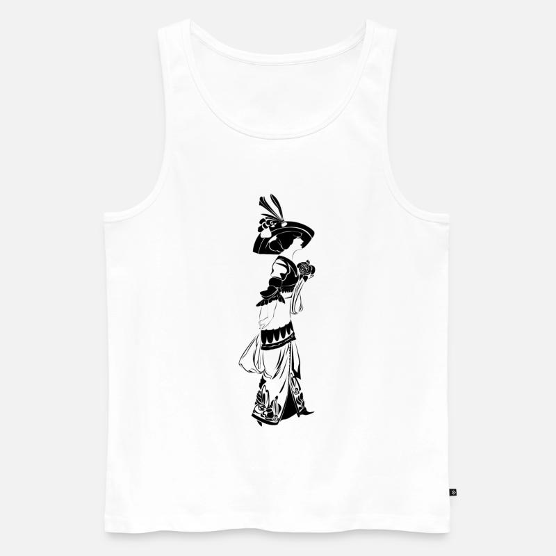 Victorian Elegance mit Blumenmuster - Männer Premium Bio Tank Top - Weiß