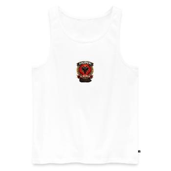 Albanien Adler Emblem - Männer Premium Bio Tank Top - Weiß - Vorne - Michal (187cm)