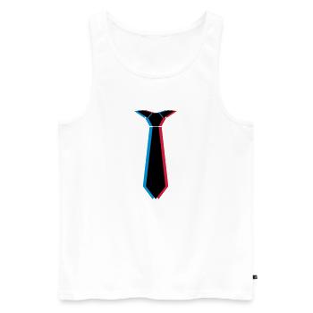 3d_krawatte_3c - Männer Premium Bio Tank Top - Weiß - Vorne - AI Model Male 178 light (178cm)