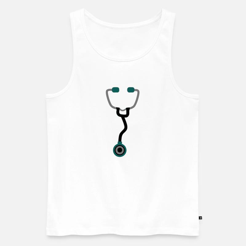 Stetoskop - Männer Premium Bio Tank Top - Weiß
