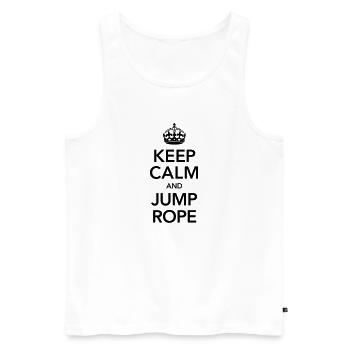 Keep Calm And Jump Rope - Débardeur bio Premium Homme - blanc - Devant - Michal (187cm)