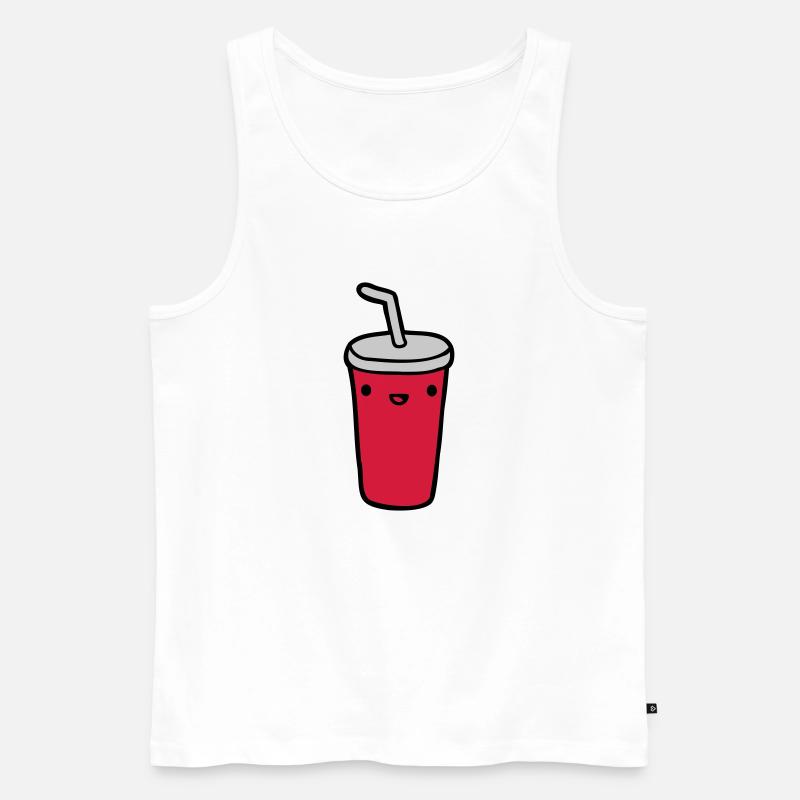 Cola Becher Restaurant - Männer Premium Bio Tank Top - Weiß