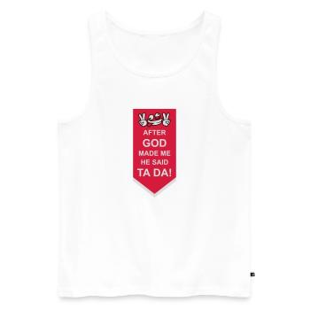 after god made me - Männer Premium Bio Tank Top - Weiß - Vorne - Michal (187cm)