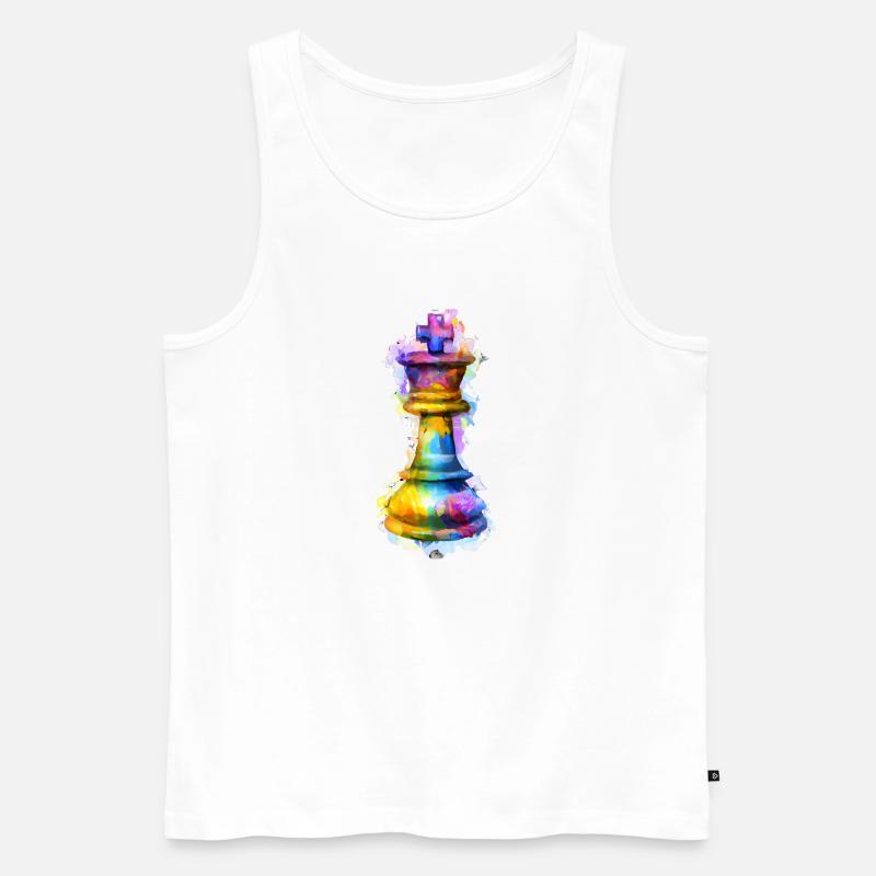 Kunst Schachfigur König - Männer Premium Bio Tank Top - Weiß
