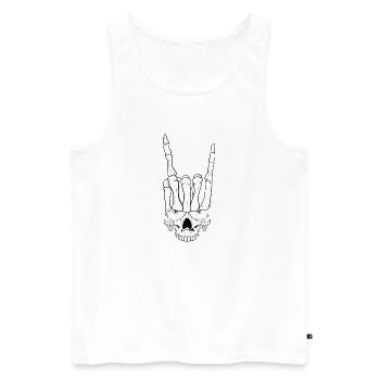 SkullHand black & white - Männer Premium Bio Tank Top - Weiß - Vorne - AI Model Male 178 light (178cm)