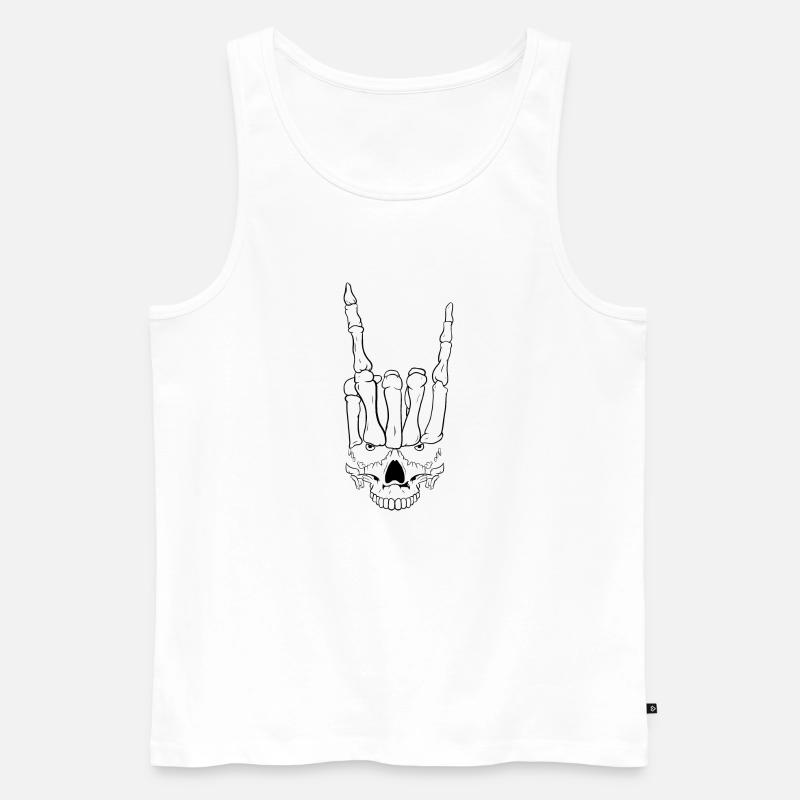 SkullHand black & white - Männer Premium Bio Tank Top - Weiß