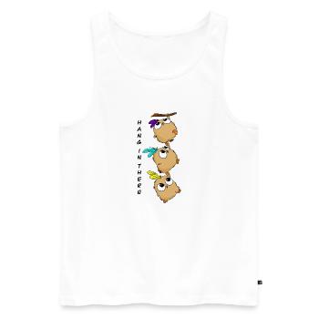 Bleiben Sie dran - Männer Premium Bio Tank Top - Weiß - Vorne - AI Model Male 178 light (178cm)