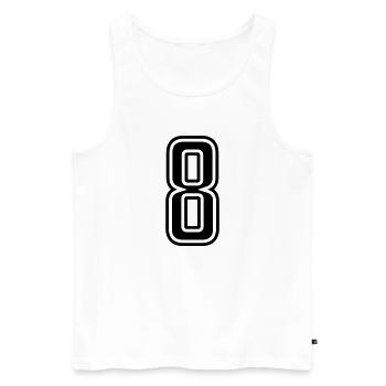 8 - Männer Premium Bio Tank Top - Weiß - Vorne - Michal (187cm)