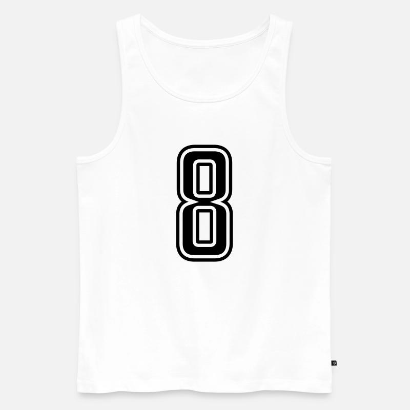 8 - Männer Premium Bio Tank Top - Weiß