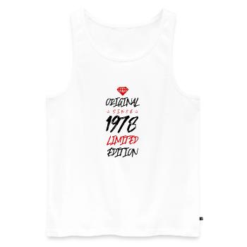 1978 Limited Edition - Men's Premium Organic Tank Top - white - Front - AI Model Male 178 light (178cm)