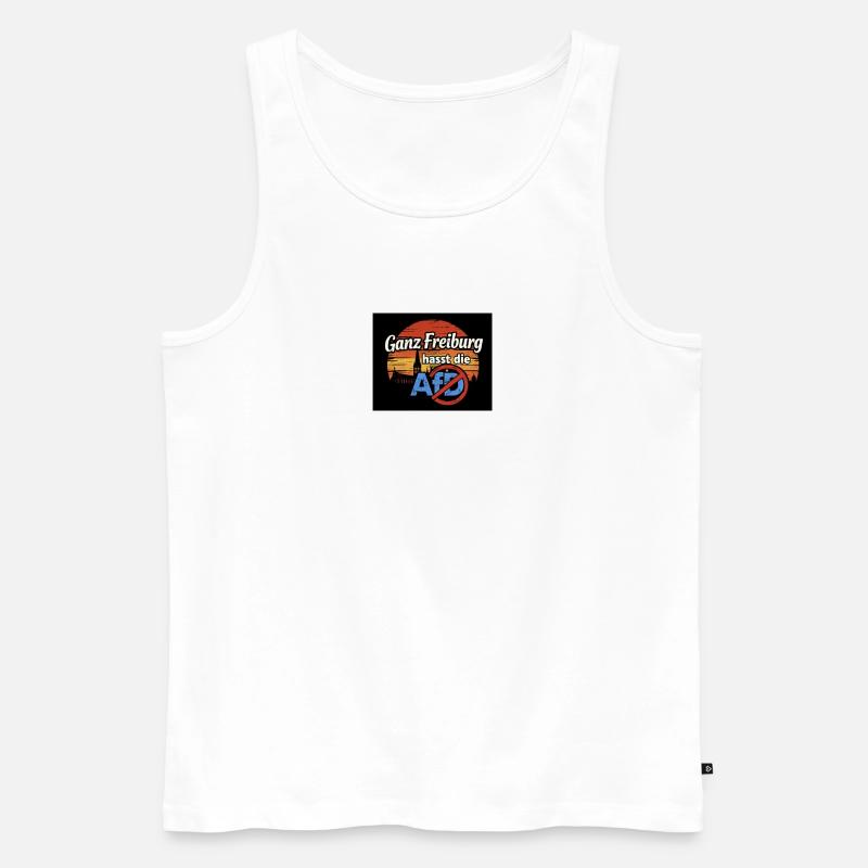 Ganz Freiburg hasst die AfD - Männer Premium Bio Tank Top - Weiß