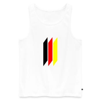 Deutschland Streifen schwarz rot gold gelb Sport - Männer Premium Bio Tank Top - Weiß - Vorne - AI Model Male 178 light (178cm)