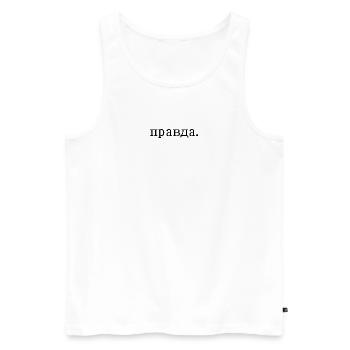 правда - Spruch - Männer Premium Bio Tank Top - Weiß - Vorne - Michal (187cm)