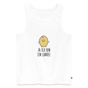 Ein Landei - Männer Premium Bio Tank Top - Weiß - Vorne - Michal (187cm)