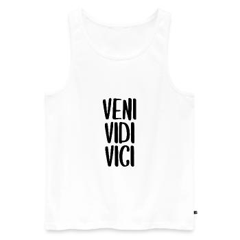 veni vedi vici latein Erfolg erfolgreich Caesar - Männer Premium Bio Tank Top - Weiß - Vorne - AI Model Male 178 light (178cm)