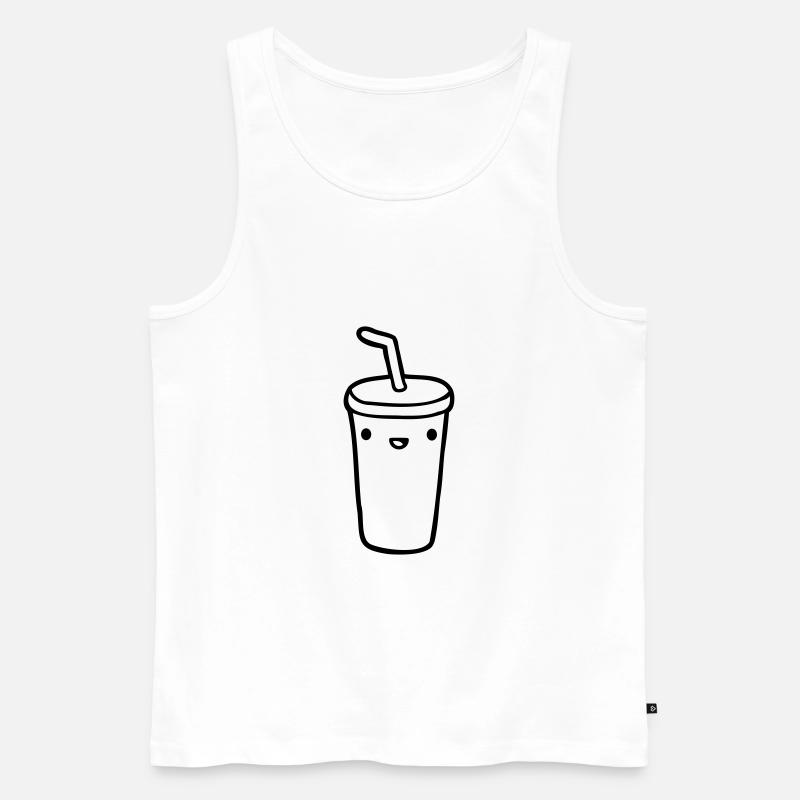 Gesicht Cola Becher - Männer Premium Bio Tank Top - Weiß