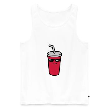 Pixel Sunglasses Cola - Men's Premium Organic Tank Top - white - Front - AI Model Male 178 light (178cm)
