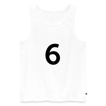 Sport Zahl 6 Sechs - Männer Premium Bio Tank Top - Weiß - Vorne - AI Model Male 178 light (178cm)