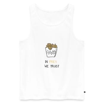 In fries we trust - Männer Premium Bio Tank Top - Weiß - Vorne - AI Model Male 178 light (178cm)