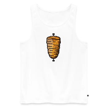 Döner Kebab Dürüm Dönerfleisch Dönerskeß Skewer - Débardeur bio Premium Homme - blanc - Devant - AI Model Male 178 light (178cm)
