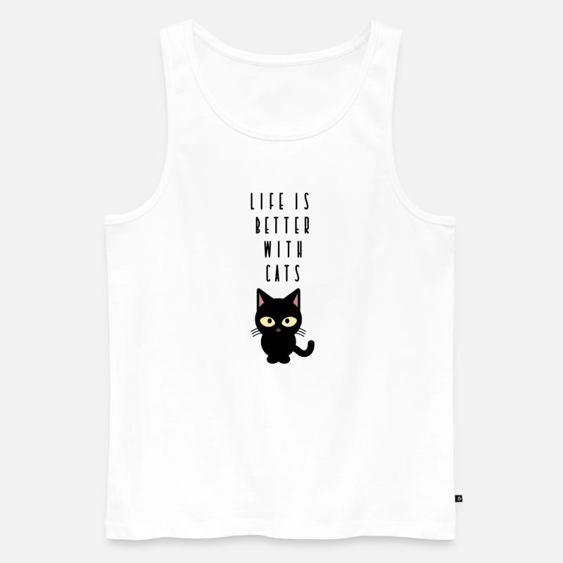 Katze - Männer Premium Bio Tank Top - Weiß