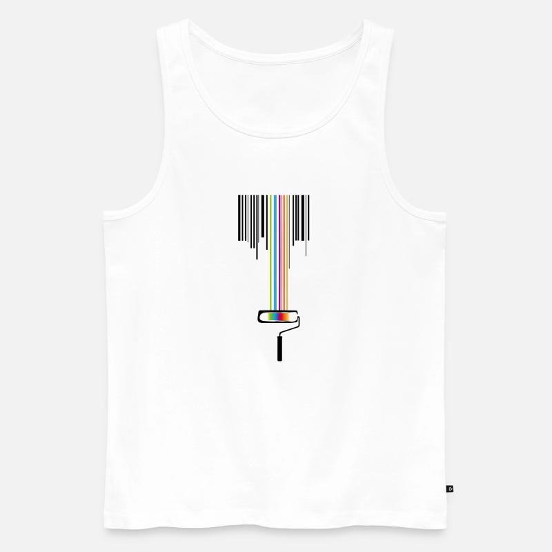 Farbrolle mit Strichcode - Männer Premium Bio Tank Top - Weiß