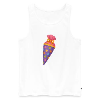 Colourful school cone for the first day of school - Men's Premium Organic Tank Top - white - Front - Michal (187cm)