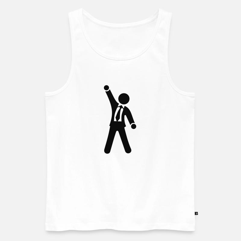 Geschäftsmann 1c - Männer Premium Bio Tank Top - Weiß