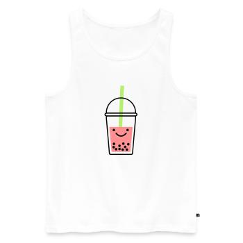 Bubble Tea - Débardeur bio Premium Homme - blanc - Devant - AI Model Male 178 light (178cm)