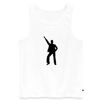night_fever - Men's Premium Organic Tank Top - white - Front - Michal (187cm)