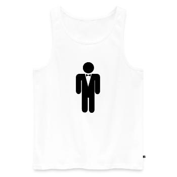 Bräutigam - Männer Premium Bio Tank Top - Weiß - Vorne - Michal (187cm)