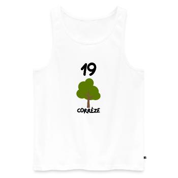 19 Corrèze Arbre - Débardeur bio Premium Homme - blanc - Devant - AI Model Male 178 light (178cm)