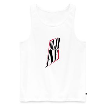 old AF Text Logo - Männer Premium Bio Tank Top - Weiß - Vorne - AI Model Male 178 light (178cm)