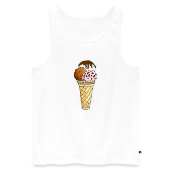 Eis - Männer Premium Bio Tank Top - Weiß - Vorne - AI Model Male 178 light (178cm)