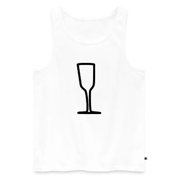 sektglas 1 - Männer Premium Bio Tank Top - Weiß - Vorne - Michal (187cm)