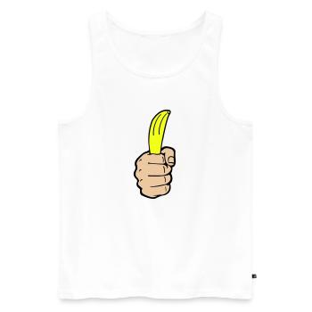 Banane à la main - Débardeur bio Premium Homme - blanc - Devant - Michal (187cm)