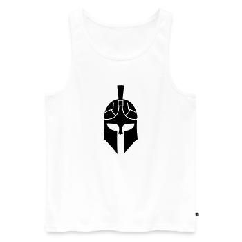 Spartanischer Helm - Männer Premium Bio Tank Top - Weiß - Vorne - AI Model Male 178 light (178cm)