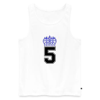 5 krone - Männer Premium Bio Tank Top - Weiß - Vorne - AI Model Male 178 light (178cm)