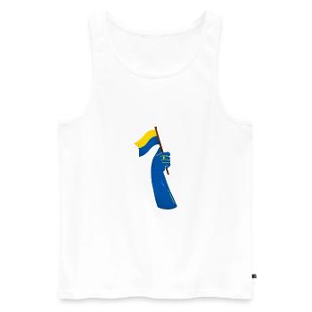 ukraine, ukraine flag, ukrainian flag, ukrainian - Männer Premium Bio Tank Top - Weiß - Vorne - AI Model Male 178 light (178cm)