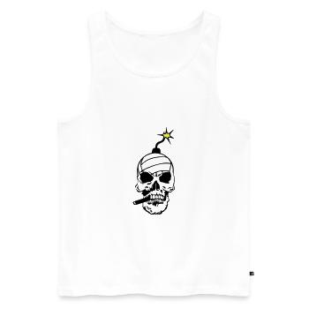 tete de mort volleyball bombe skull crane - Débardeur bio Premium Homme - blanc - Devant - Michal (187cm)