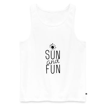 SUN and FUN - Men's Premium Organic Tank Top - white - Front - Michal (187cm)