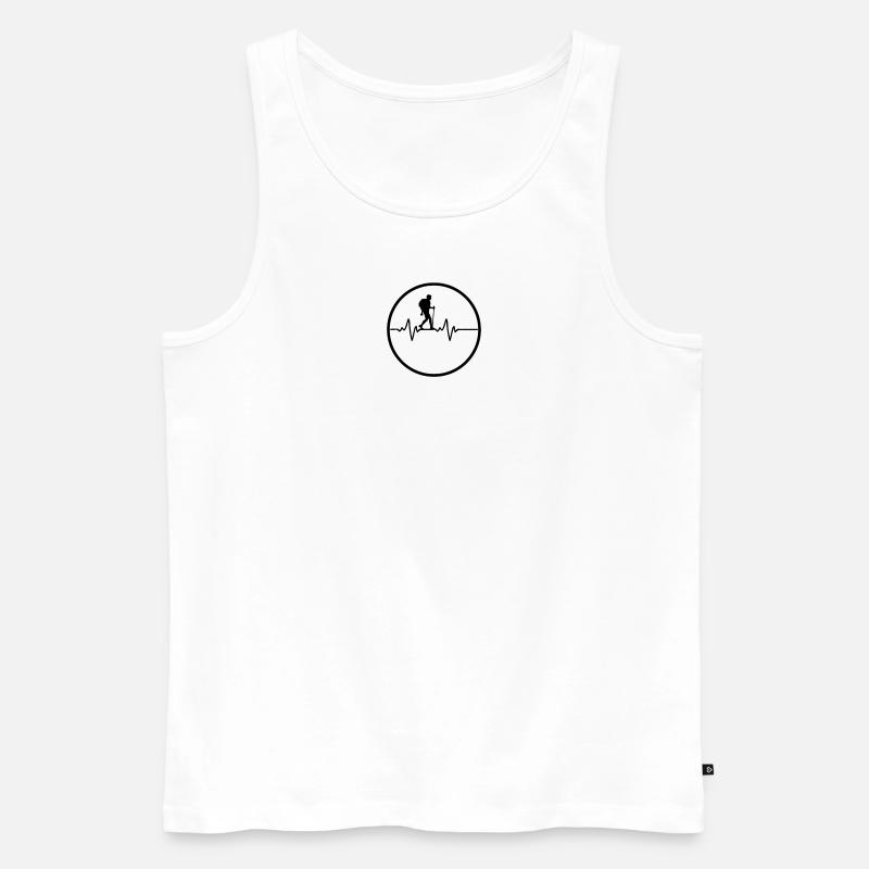 Wandern mit Herz - Männer Premium Bio Tank Top - Weiß