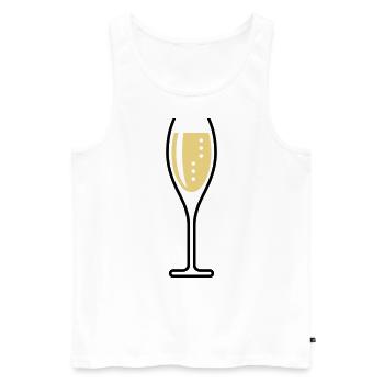 Glass Of Sparkling Wine (Oval / Open / 2C) - Men's Premium Organic Tank Top - white - Front - AI Model Male 178 light (178cm)