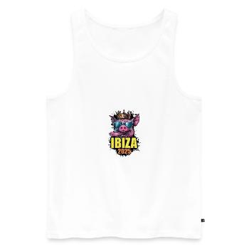 Ibiza 2025 Cochon - Débardeur bio Premium Homme - blanc - Devant - Michal (187cm)